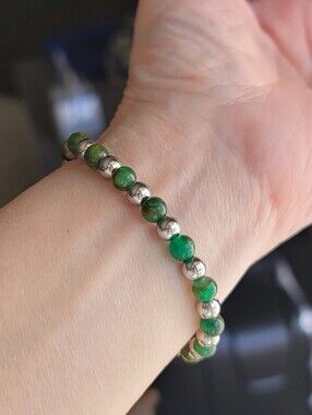 Rustic Cuff Hansen Green Silver Bracelet